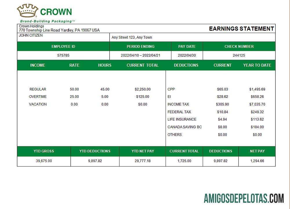 Folha de funcionário da empresa de embalagens dos EUA baixar para verificação